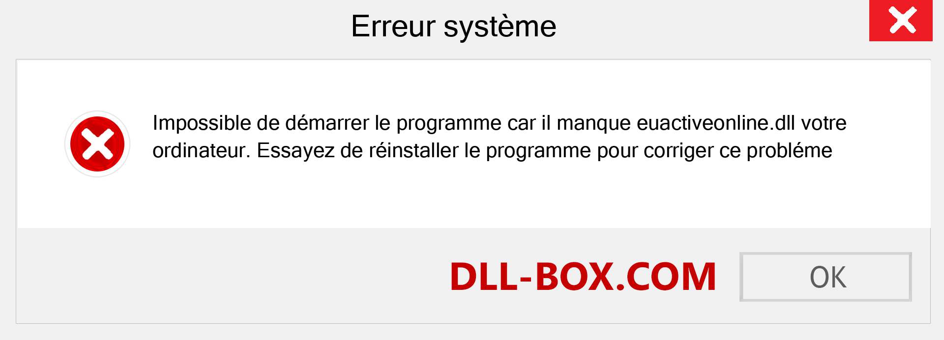 Le fichier euactiveonline.dll est manquant ?. Télécharger pour Windows 7, 8, 10 - Correction de l'erreur manquante euactiveonline dll sur Windows, photos, images